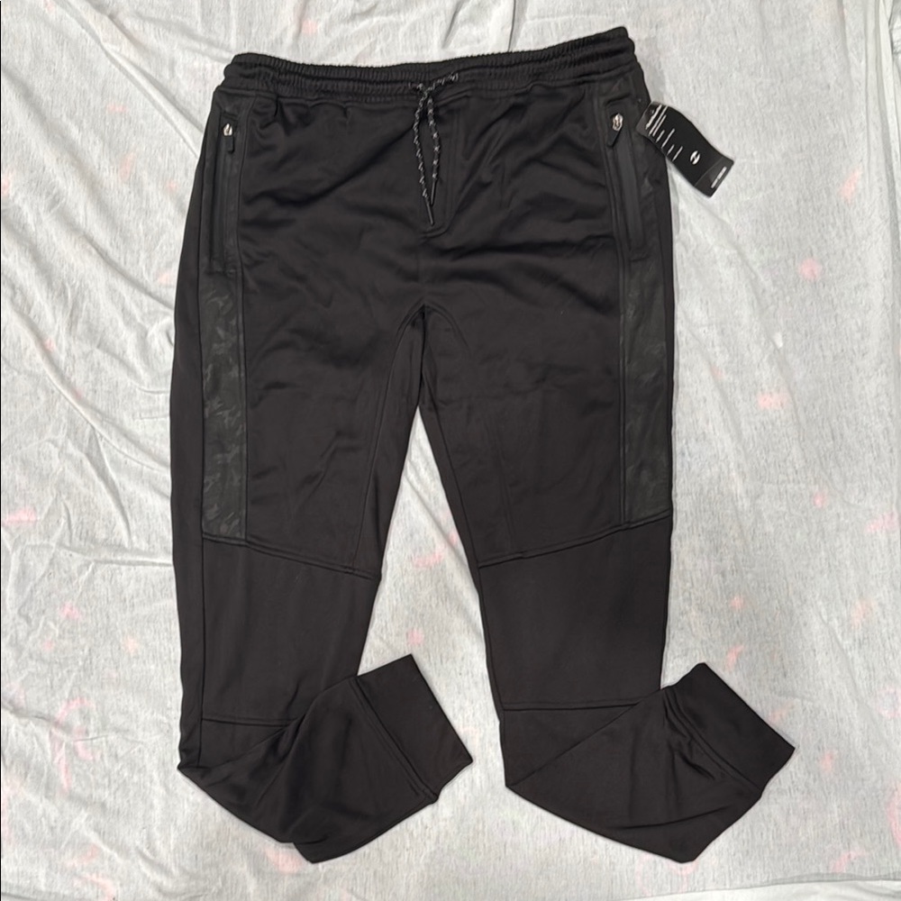 Black Jogger Pants with Zipper Details
